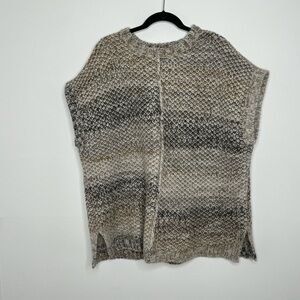 J.Jill brown chunky knit vest poncho wool mohair blend  sweater m/l